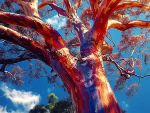 Rainbow Eucalyptus Tree Seeds - 2000 Seeds - Vibrant Colored Bark, Unique Eucalyptus deglupta for Stunning Landscaping
