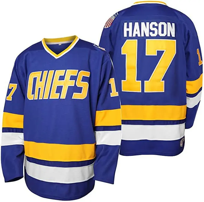 Hanson Brothers 16 Jack 17 Steve 18 Jeff Ice Hockey Jerseys Charlestown Chiefs Slap Shot Movie Hockey Jersey Us SIze Mens S-3XL