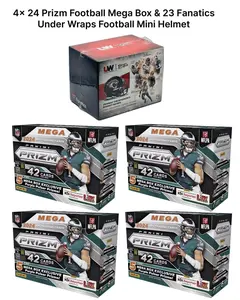 Football PYT Break 009 - 1 Under Wraps Autographed Football Mini Helmet & 4 2024 Prizm Football Mega Boxes