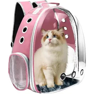 Ventilated Pet Cat Backpack Carrier, Airline Approved for Traveling Hiking Camping Outdoors, Suitable for Puppy and Cats, Pink
