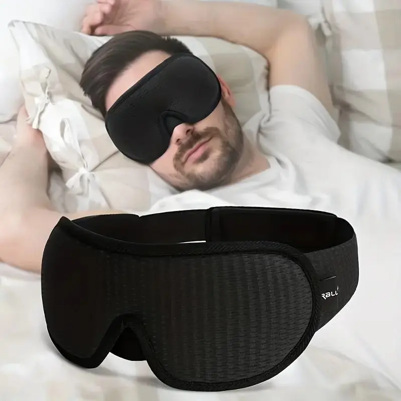 3D Sleep Mask with Earplugs, 1 Count Adjustable Sleep Eye Cover, Soft Comfortable Eye Mask, Portable Eye Mask, Blackout Sleep Mask for Travel, Yoga, Meditation, Sleeping Eye Mask, Eyemasks for sleeping, Travel Essentials