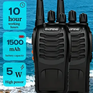 2pcs BAOFENG BF-888S UHF 400-480MHz High-Power AMR Handheld Walkie Talkies - Portable Two-Way Radio with Rechargeable Battery, Easy-Use Buttons Hotel, Camping, Hiking, Portable Radio, Outdoor Communication, 2-way radio range long survival gear frequency