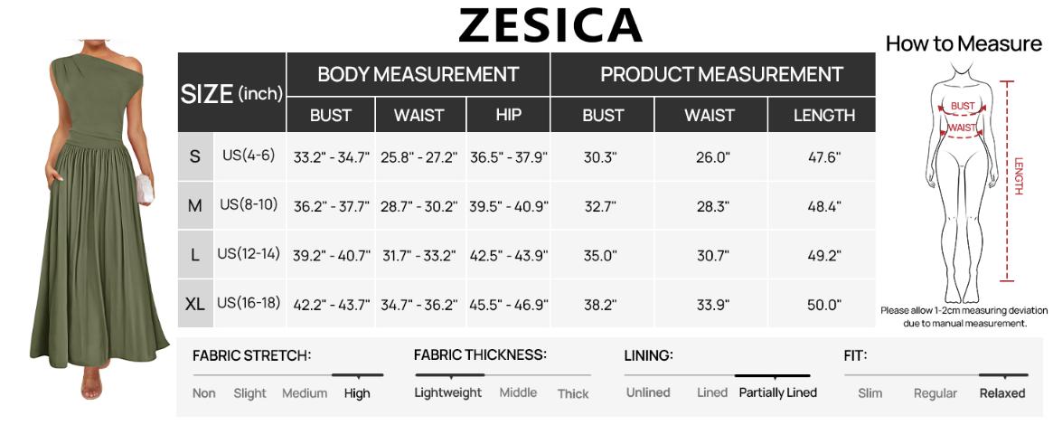 ZESICA Women's Summer 2025 Sleeveless Maxi Dress One Shoulder Casual Slim Swing Pleated Formal Dresses with Pockets ZESICA Women's Summer 2025 Sleeveless Maxi Dress One Shoulder Casual Slim Swing Pleated Formal Dresses with Pockets