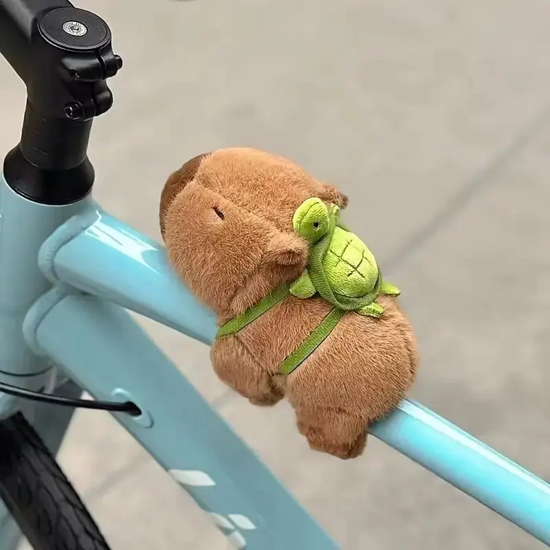 Capybara Plush Toy Bracelet Ring Doll, Cute Cartoon Wrist Accessory, Soft Stuffed Animal Keychain, Adorable Bike Decoration Charm, Keychain Kawaii, Cute Soft Keychains, Keychain Accessories, Key Chain Decorations