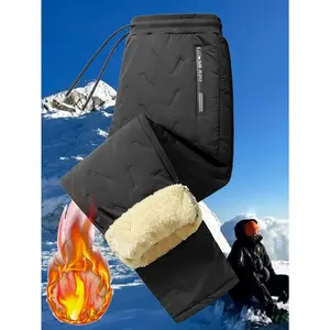 Women'S Plus Size Thermal Snow Pants - Windproof Winter Pants with Fleece-Lined Insulation, Straight Leg Fit for Skiing, Hiking, Everyday - All-Season Cold Weather Pants with Side Pockets - Heavy-Duty Outdoor Pants for Curvy Women (Black), Skiing Apparel