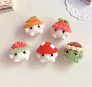 Crochet Cute Themed Fruit Mushroom Chunky Keychain, Amigurumi Mini Chonky, Crochet Mushroom Boi Stuffed Plush Plushie, Desk Pet, Stress Ball