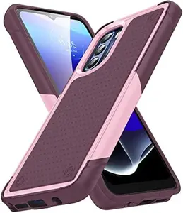 Phone Cases for Moto G Stylus 5G 2022 Case, Shock Absorption Hybrid Double Layer Rubber Case Full-Body Protective Case Cover for Motorola Moto G Stylus 5G 2022 (Pink&Red)