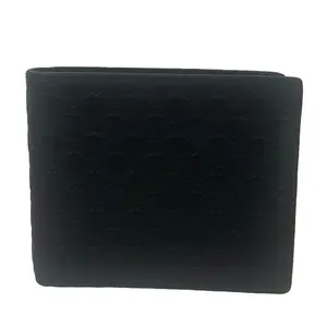 Pre-owned GUCCI Leather Small Leather Goods GG Emblem bi fold wallet in Black 237