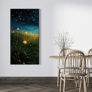 212 MAIN 24x48 in. Framed Night Sky Blue Universe Print Artwork - Nebula, Stardust, Twilight-Themed Framed Wall Arts for Home Decor Accent