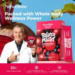 Newellme Super Red Food Powder Supports Blood Pressure Benefits Leg Veins Heart & Blood Vessel Health Extracts of  Beetroot 14 Bottles per Box