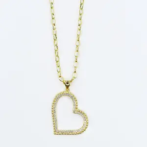 Open Heart Sparkle Pendant Necklace