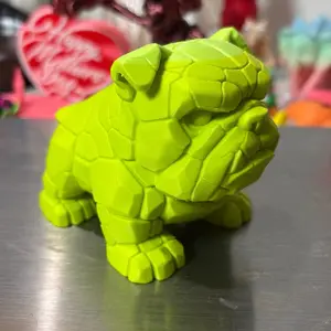 3D Bulldog- Green 3D Printed Bulldog Figurine for Collectors and Decor