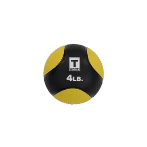 T Tools 4LB Yellow and Black Med Ball - Black Dome with Yellow Surface