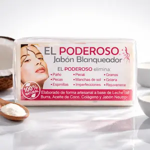 Viral - El Poderoso Handmade Soap  El Poderoso Skincare  100g Goat Milk / Coconut / Collagen/ Leche de Burra Soap Facial