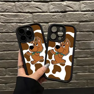 Scooby - Doo Cartoon Dog Cow Print Phone Case for iPhone 11/12/13/14/15/16 Pro Max Plus, Cute Animal Style, Durable Protective Case Compatible with iPhone 11/12/13/14/15/16 (Pro Max/Plus)