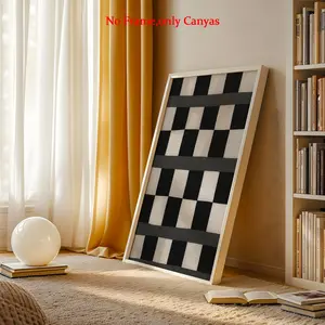Wall arts Black White Checkered Posters Checkered Pattern Canvas Prints Bedroom Decor Living Room Decor Gift Unframed Artistic Decoration