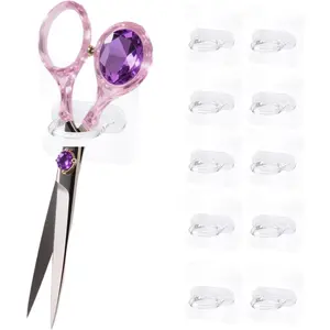 10pcs Wall-Mounted Shear holder Multi-Purpose Scissor Holder with Adhesive, Hairdressing Tool Storage for Stylists, Barbers, Pet Groomers Ideal for Home, Kitchen, Salons & Barbershops