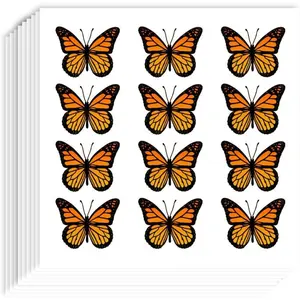 240 Pieces 0.8 x 1 Inch Monarch Butterfly Stickers Waterproof Self-Adhesive Small Stickers for Planner Calendar Scrapbook Crafting Party Decor Gift Bag Seal