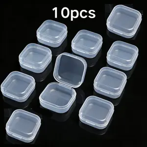 Transparent Storage Box Set, Mini Portable Jewelry Organizer, Oxidation-Resistant Earring & Studs Holder, 10 Pieces Per Pack