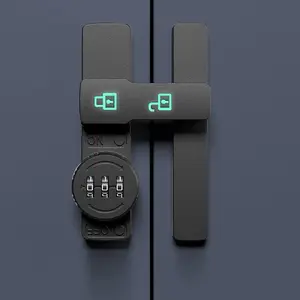 Password 180  Lock Sliding barn Door Latch Right Angle Door Latch Luminous Code Latch ,Black