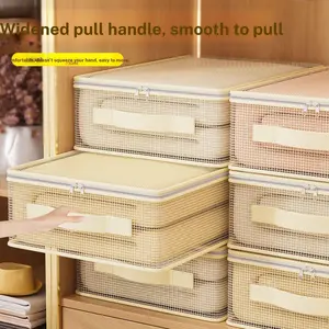 Transparent Waterproof Dustproof Bed Sheet Storage Bag, Clothes Down Jacket Organizer, Travel Clothes Organizer, Durable Eco-Friendly Fabric, Zipper Handle Carry Bag, Storage Carrying Bag