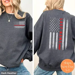 Personalized Firefighter Sweatshirt – Custom Last Name Crewneck for Firemen, First Responder Gift, Fire Chief Shirt