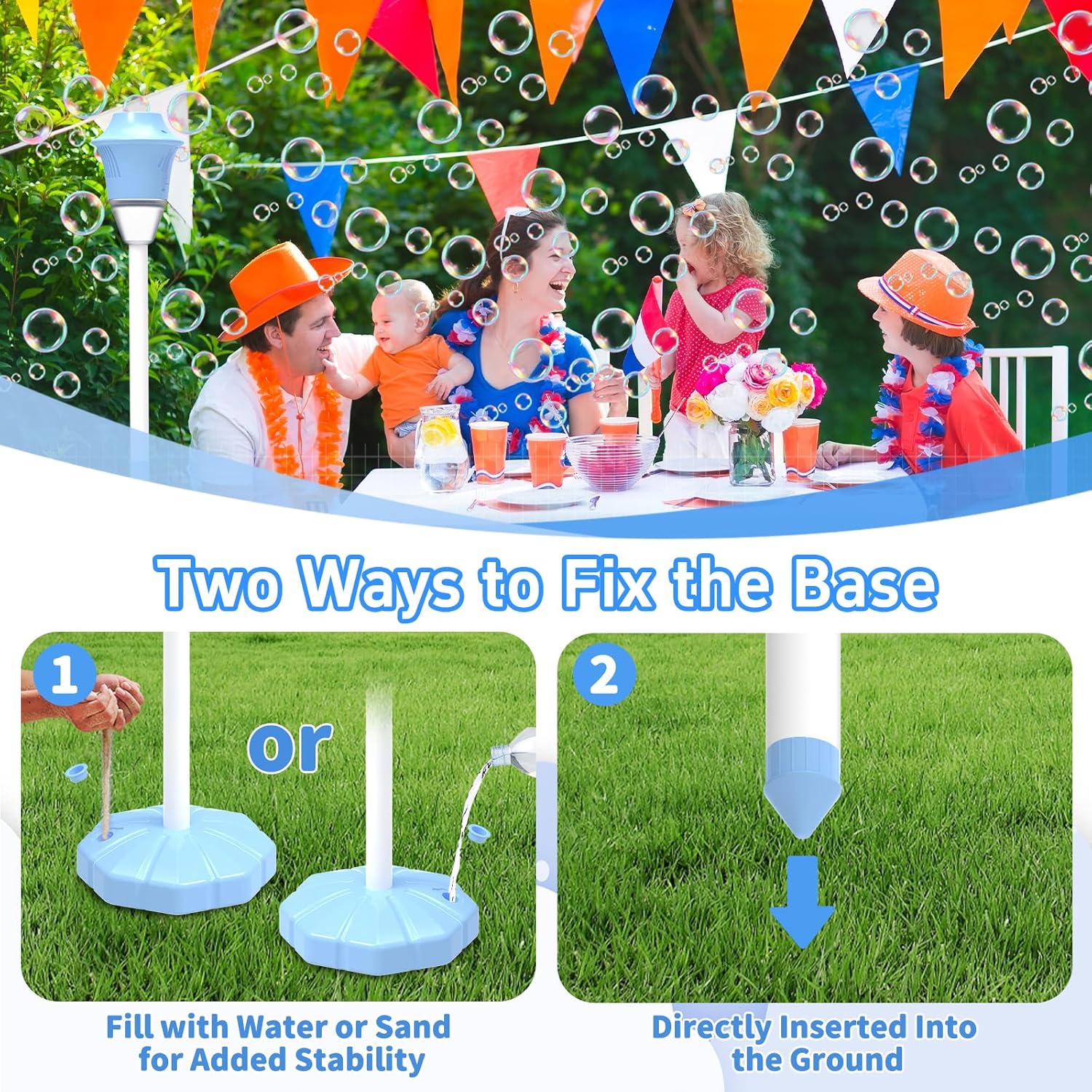 Perfect for Outdoor & PartyMassive Bubbles, Bubble Maker Toy for Automatic Bubble Blaster with Music & Lights Adjustable Height