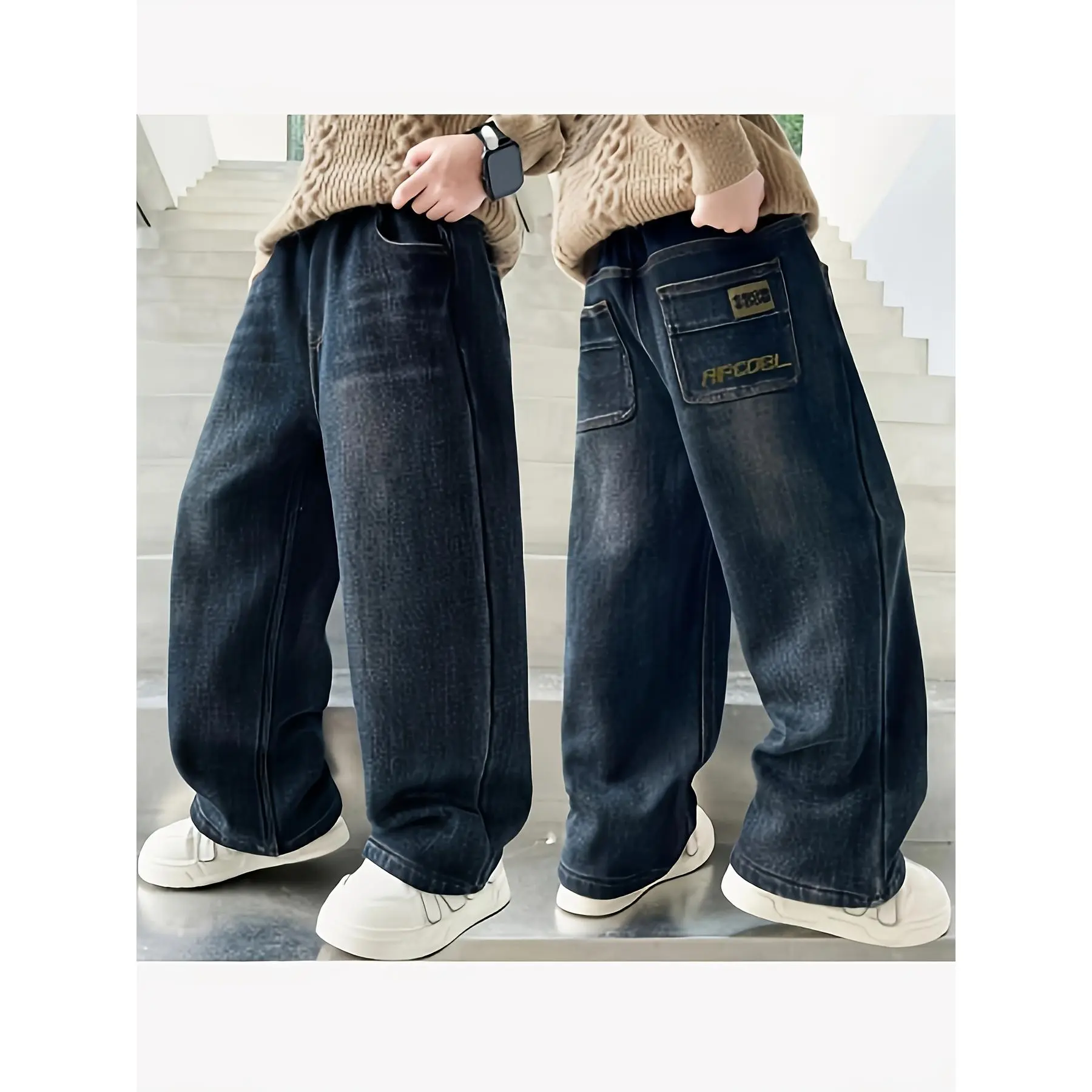 New(New)Boys' Elastic Waist Jeans with Real Pockets(Gift)11