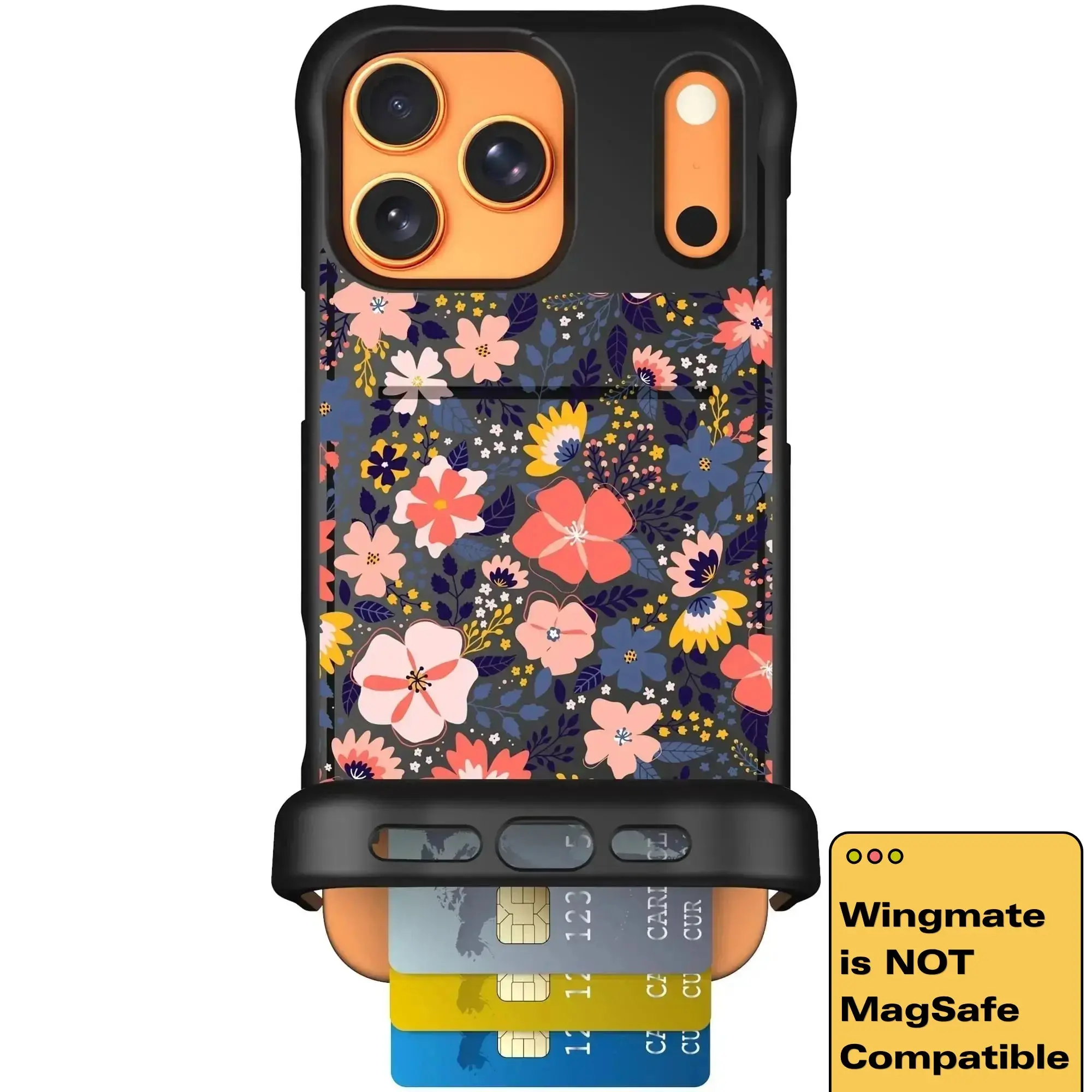 Scooch Wingmate Hidden Wallet Case - Wildflowers & Dried Flowers (Not MagSafe Compatible)