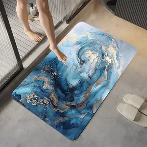 Simple and luxurious style diatomaceous earth bath mat, Bathroom Decorative Mat - fast drying, anti slip, super soft, suitable for bathroom, laundry room and entrance decoration, Bathroom Floor Mat