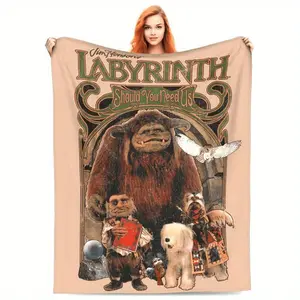 Labyrinth Movie Flannel Throw Blanket Ultra Soft All Season Cozy Bedding with Goblin King Quote Machine Washable Gift for Labyrinth Fans Birthday Christmas Decor