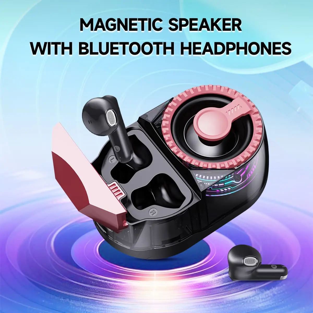 PINK-3-in-1 magnetic stand + speaker + earphones
