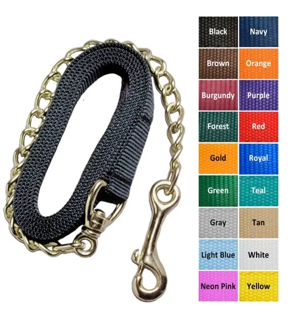 212 MAIN Black Jacks 397-BK Single Thick Lead Shank with 20 in. Brass Plated Chain for Dogs & Cats, Walking Leash