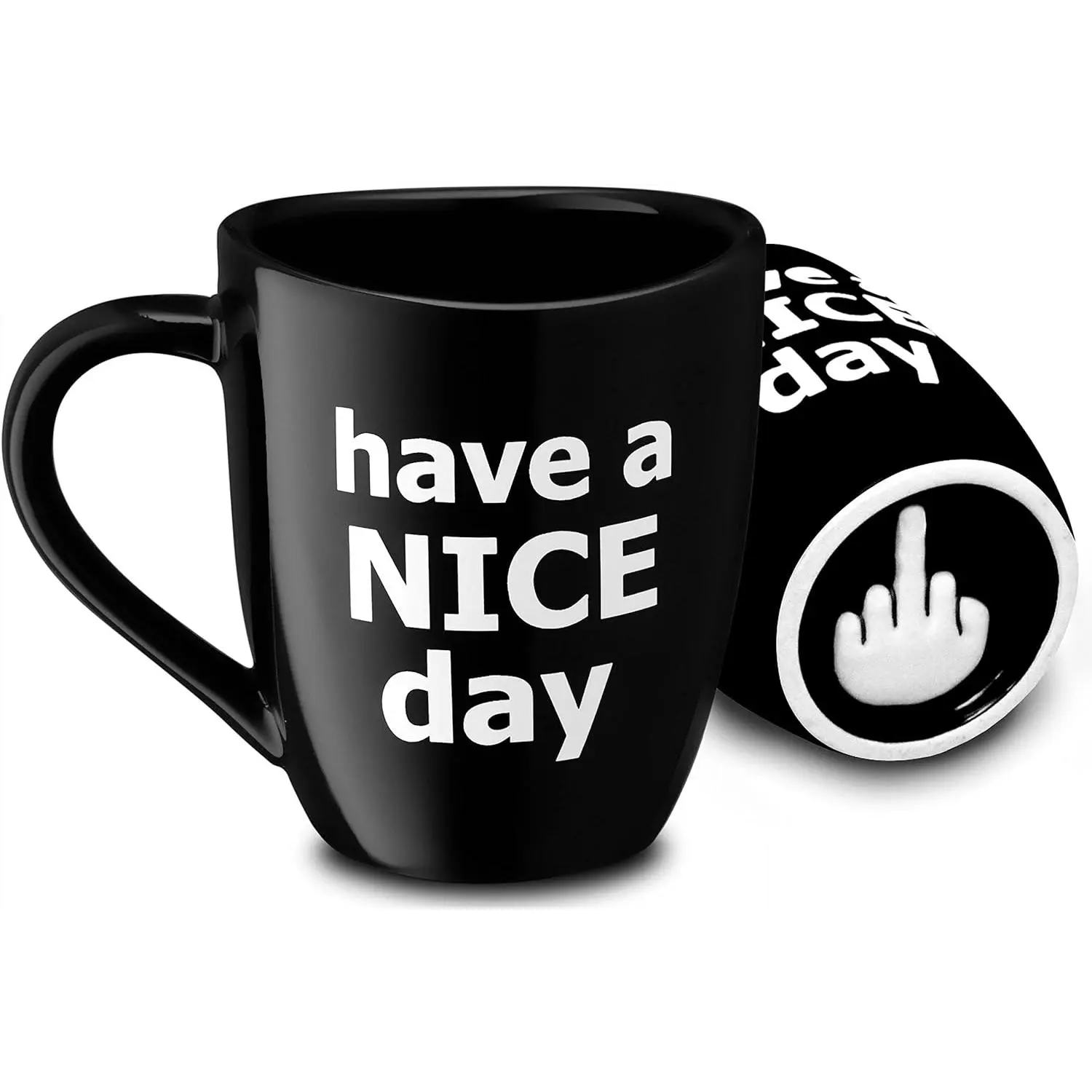 Funny Coffee Mug, Gag White Elephant Gifts for Adults and Coworkers -  for Bachelorette Parties, Christmas, and Novelty Gifts, 14 Ounce (Black)