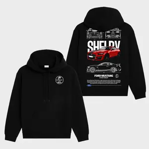 Retro Ford Shelby Racing Premium Cotton Unisex Hoodie T-Shirt, The Motorsports Graphic Hoodie T-Shirt, Sunday Racing Hoodie T-Shirt, Biker Outfit, Gift For Men, Fan Gear Cotton For Moto Fan, Motorsports Clothing Riders Motocross