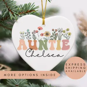 Personalized Aunt Christmas Ornament, Custom Aunt Ornament, Gift for Auntie from Niece and Nephew, New Auntie Keepsake, Christmas Gifts