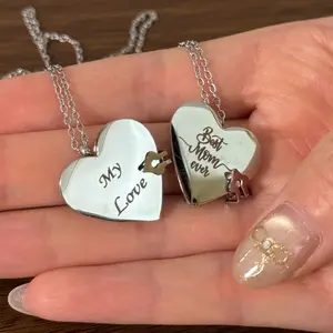 Mother's Day Gift: Book Necklace - Engraved Heart Pendant, the Perfect Gift for Your Beloved Adjustable Rate Couples Bracelet Set