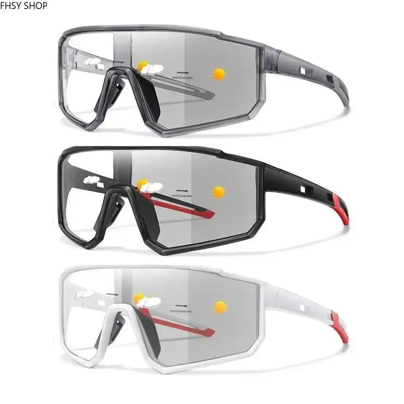 FHSY SHOP 3-Pack Photochromic Men's Sports Sunglasses - UV400 Protection, Light-Adaptive Lenses, Photo-Sensitive, UV Protection for Cycling, Hiking, Photo-Sensitive Men's Sunglasses, Uv Men's Sunglasses