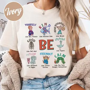 Comfort Colors Children’s Book Character Affirmations T-shirt, Teacher Appreciation Shirt, Classroom Graphic Tee, Cute Elementary Teacher Outfit