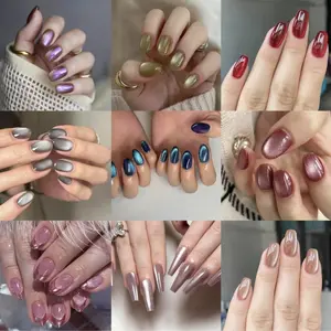 3 Sets Handmade Full Cover Press On Nails  Reusable