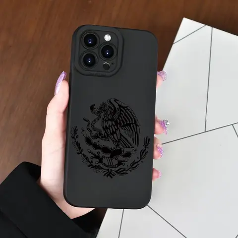 Artisan Crafted Mexican Engraved Plastic Smartphone Casing - Dark Ethnic Style, Black Background Protective Accessory for iPhone (11 Pro Max,12 Pro,13,14 Plus,15,15 Pro,16,16 Pro Max,17,X,XS Max) & Samsung Galaxy (S22,S23,S23 Ultra,S24,S25)