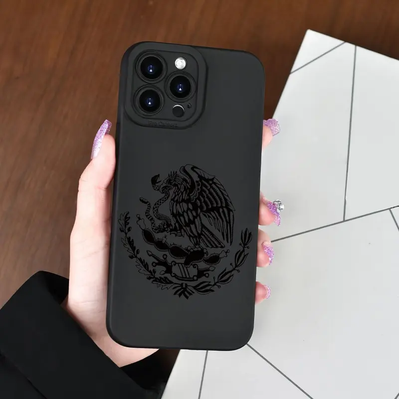 Artisan Crafted Mexican Engraved Plastic Smartphone Casing - Dark Ethnic Style, Black Background Protective Accessory for iPhone (11 Pro Max,12 Pro,13,14 Plus,15,15 Pro,16,16 Pro Max,17,X,XS Max) & Samsung Galaxy (S22,S23,S23 Ultra,S24,S25)