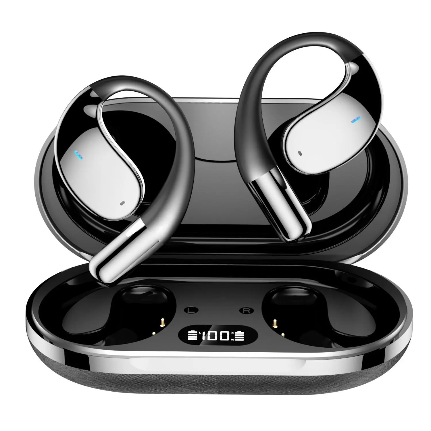 Q39 earphones -60 hours of ultra long battery life, ergonomic design, with LED digital charging case, excellent sound quality, waterproof and sweat proof, audifonos bluetooth headphones bluetooth , clear calls Audio Earbud Tablet Headset Electronic Black