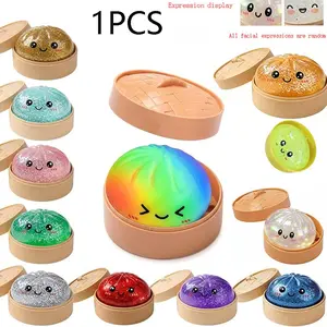 LDSK Glitter Dumpling Squishy with Box, Soft Sensory Squeeze Toy for Stress Relief, Mystery Glitter Dumplings, Decompression Dough