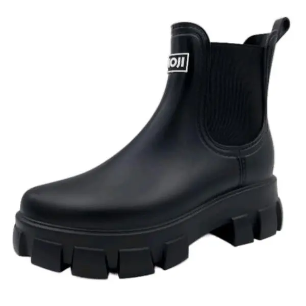 Amoji Unisex Ankle Chelsea Rain Platform Rubber Waterproof Boots 917 Womens Rain Boots Mens Rain Boots Soft Shoe