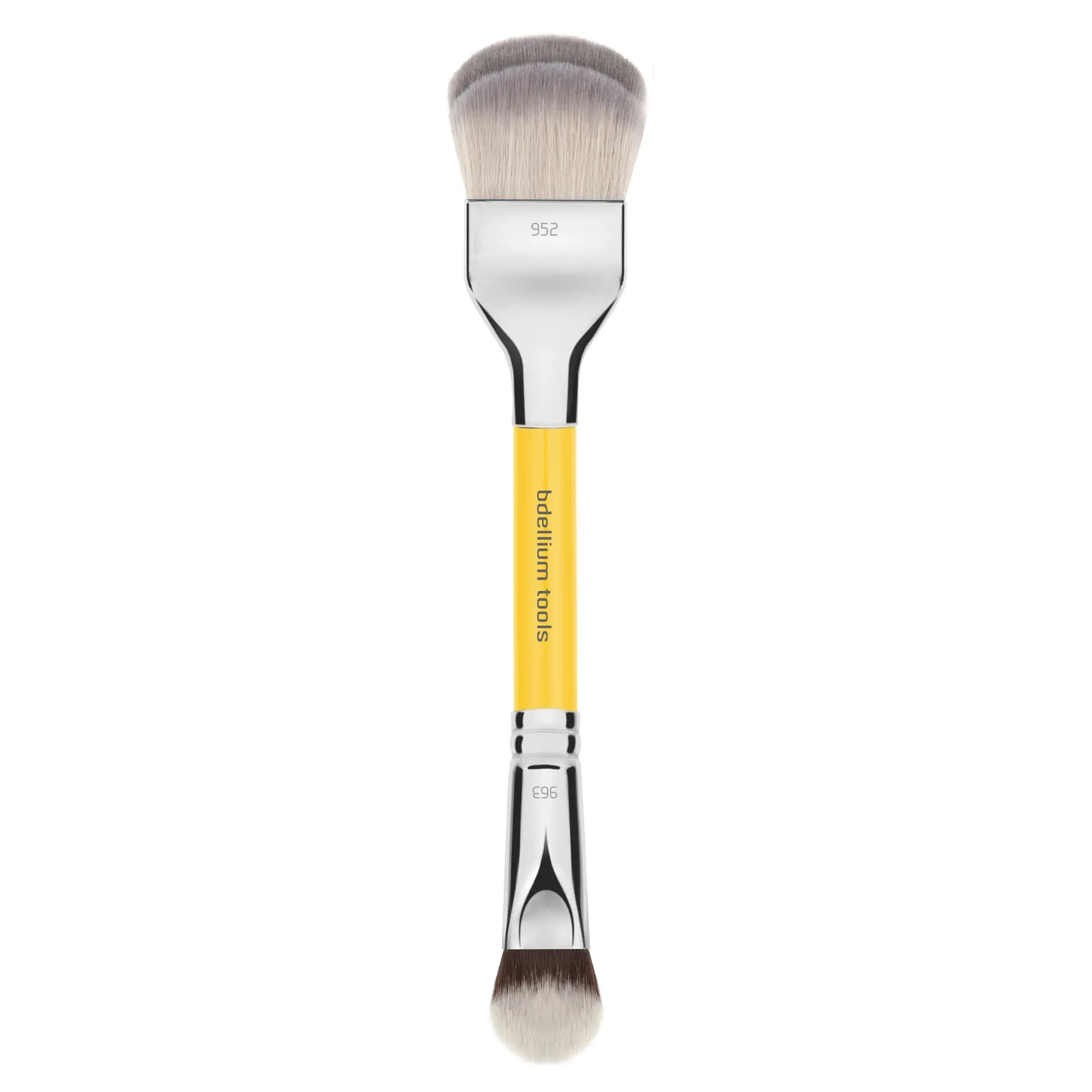 BDELLIUM TOOLS Professional Makeup Brush Studio 961 Double-Ended Small Rounded Double Dome Blender BDHD Phase II XS with 952/963 for Seamless Blending Contouring and Highlighting Vegan Synthetic Fibers