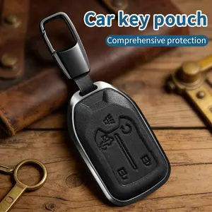 For GMC Key Fob Cover with Keychain, Key Shell Key Case Compatible with GMC Acadia Sierra Terrain and Chevy Silverado 1500 2500HD 3500HD 5-Button