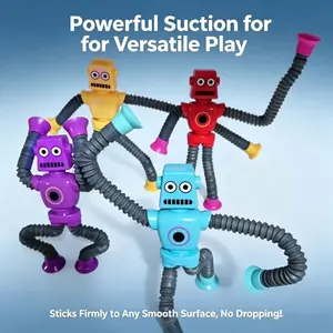Portable Multi-Function Cartoon Suction Robot Toy, Creative DIY Interactive Toy, Sensory Education Toy, Stress Relief Game Set, Ideal Gift