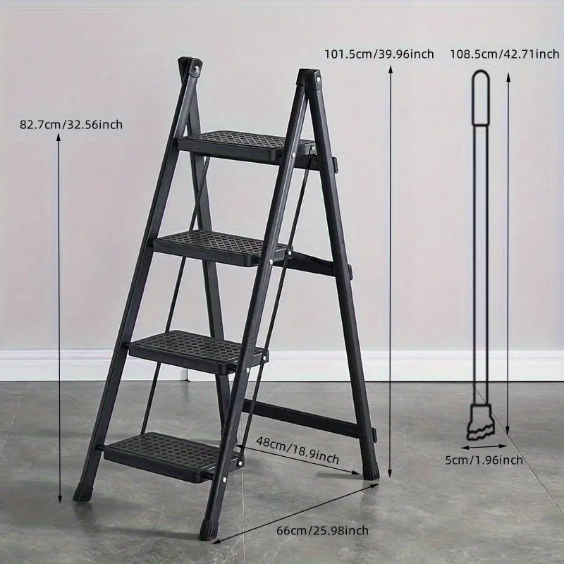 Four steps for a clothes drying rack