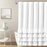 Lush Decor Allison Ruffle Modern Solid Polyester Fabric Shower Curtain - White, 72x72in, Frilly Elegance, Shabby Chic Fit, Machine Washable, Fancy Home Decor, Spa-Like Bathroom Essential, Modern Shower Curtain